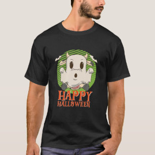 Camiseta Engraçado Boo Fantasma, Vaca Moo Feliz Halloween