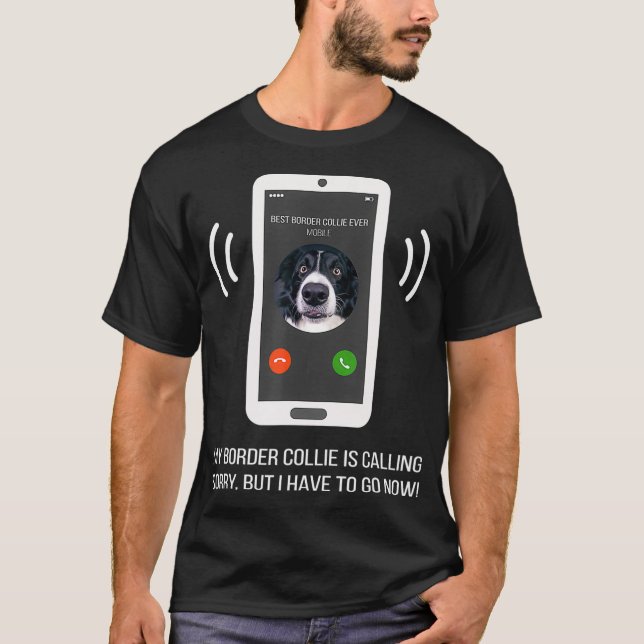Camiseta Engraçado Borda Collie (Frente)