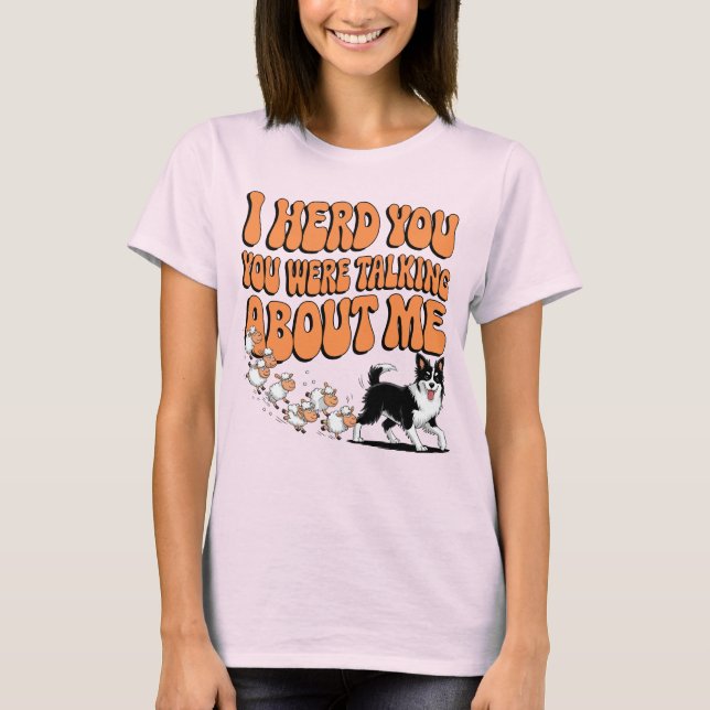 Camiseta Engraçado Borda Collie Herding Shep Design (Frente)
