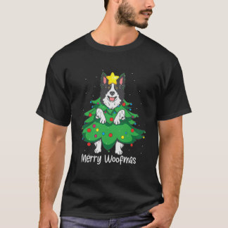 Camiseta Engraçado Borda Collie Ornament de Árvore de Natal