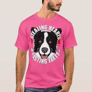Camiseta Engraçado Borda Collie Roubando Farinhas Explosiva