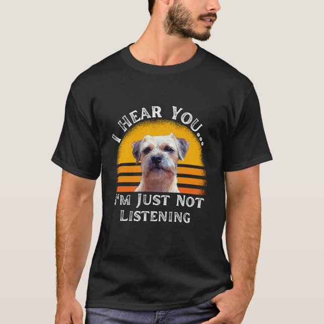 Camiseta Engraçado Borda Terrier (Frente)