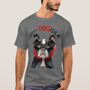 Camiseta Engraçado Boston Terrier Dog Vampire Halloween Cos