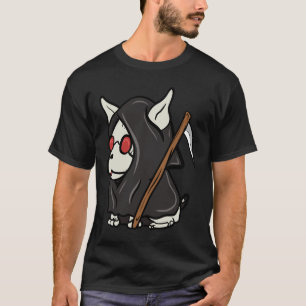 Camiseta Engraçado Boston Terrier Scary Grim Reaper Costum