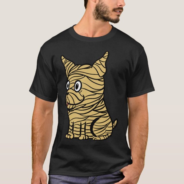 Camiseta Engraçado Boston Terrier Scary Mummy Costume Hallo (Frente)