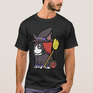 Camiseta Engraçado Boston Terrier Scary Witume Halloween