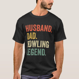 Camiseta Engraçado Bowler Marido Pai Legenda da Boliche do
