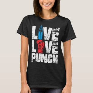 Camiseta Engraçado Boxando, Tee Live Love Punch