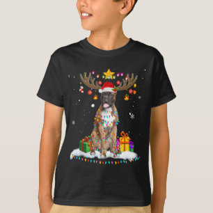 Camiseta Engraçado Boxer Cão-de-Natal-Reindet