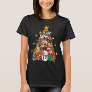 Camiseta Engraçado Boxer de Natal Papais noeis de Cachorro