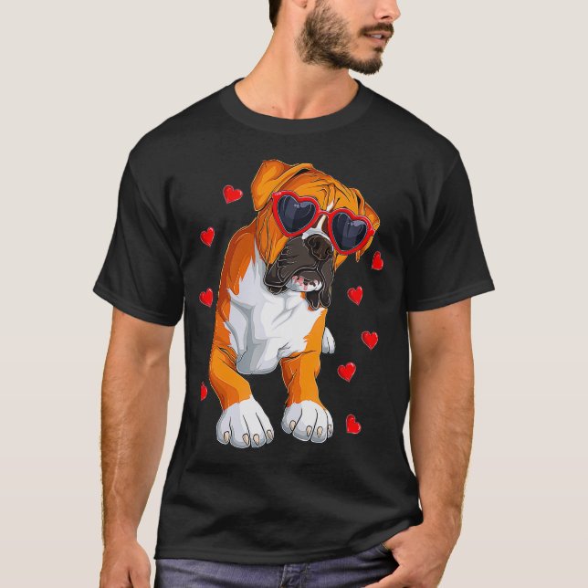 Camiseta Engraçado Boxer Dia de os namorados Boxer Lover3 (Frente)