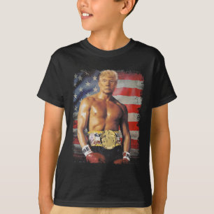 Camiseta Engraçado Boxer Trump Trump Rocky Meme