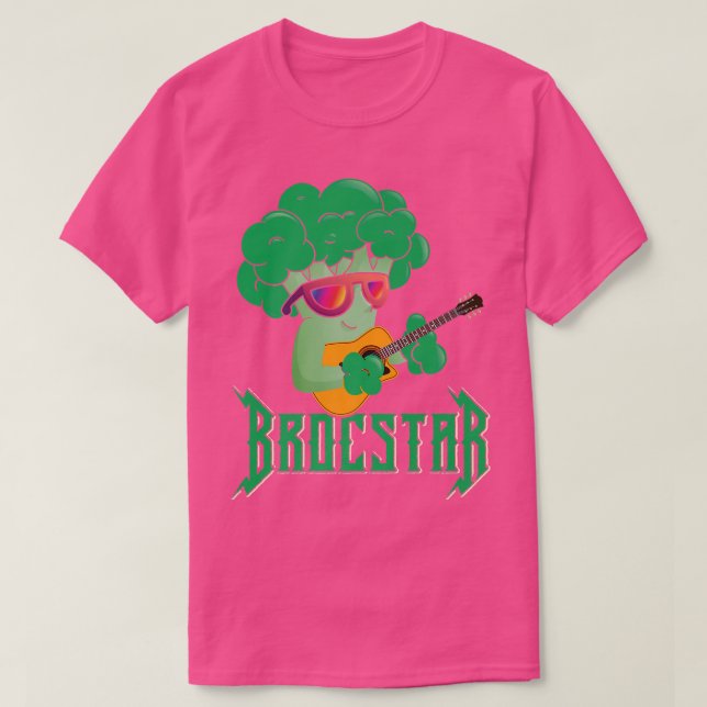 Camiseta Engraçado Brocstar Guitar Broccoli (Frente do Design)