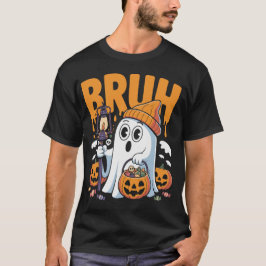 Camiseta Engraçado Bruh Ghost Costume para Casais - Cute Ha