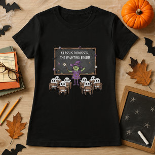 Camiseta Engraçado Bruxa de Halloween Professor e Estudante