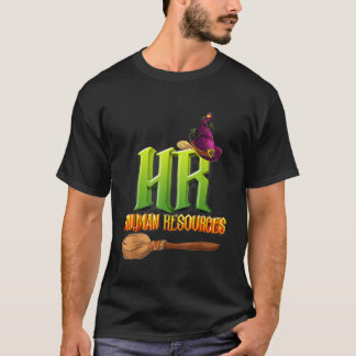 Camiseta Engraçado Bruxa dos Recursos Humanos Pumpkin Hallo