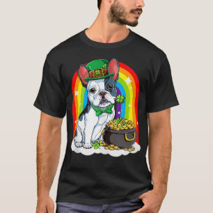 Camiseta Engraçado Buldogue Francês Dog Gold Pot St Patrick