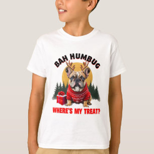Camiseta Engraçado Bulldog Francês H Humbug Para onde está