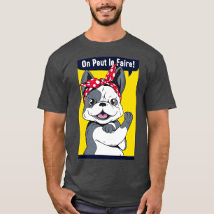 Camiseta Engraçado Bulldog Francês Rosie the Riveter