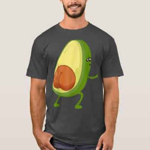 Camiseta Engraçado Bumbum Avocado Esmagando Glute - Traço
