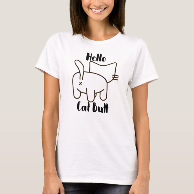 Camiseta Engraçado Bumbum de Cat (Frente)