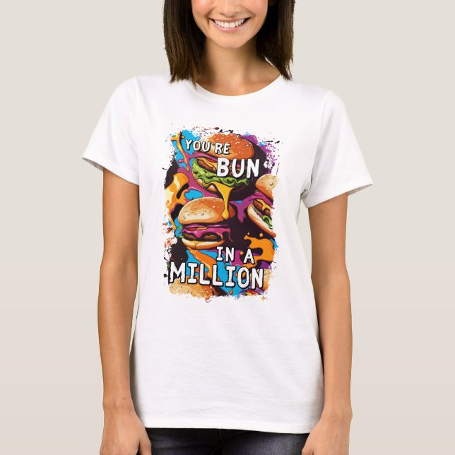 Camiseta Engraçado BURGER Bun em um Milhão de Canhões para  (Frente)