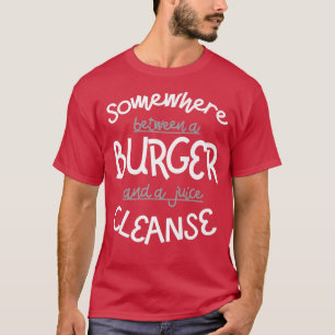 Camiseta Engraçado Burger e um Suco Limpa Hamburger Foodie