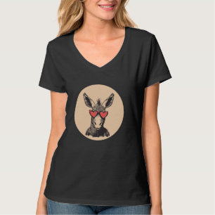 Camiseta Engraçado burro com óculos de sol moldados pelo co