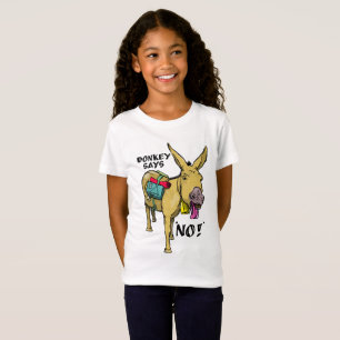 Camiseta Engraçado burro diz não!