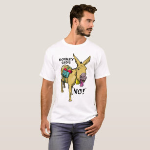 Camiseta Engraçado burro diz não!