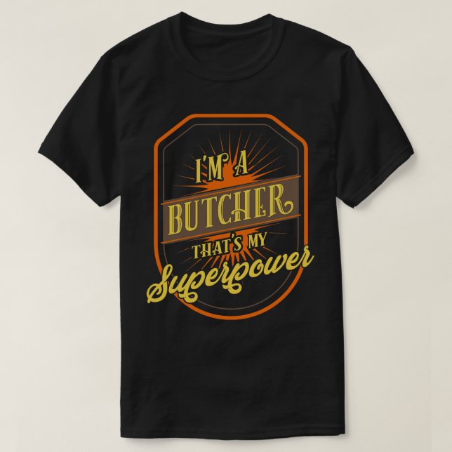 Camiseta Engraçado Butcher (Frente do Design)