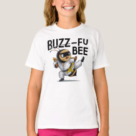 Camiseta Engraçado Buzz-Fu Bee Artes Marciais