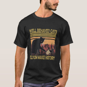 Camiseta Engraçado Ca Bem Comportado Gatos Bonitos Vintage