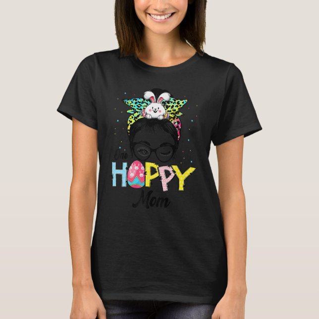 Camiseta Engraçado Cabelo De Arma Um Hoppy Mãe Bunny Happy  (Frente)