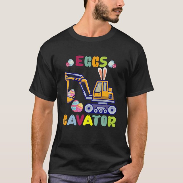 Camiseta Engraçado Caça De Ovos De Páscoa De Eggscavator Pa (Frente)
