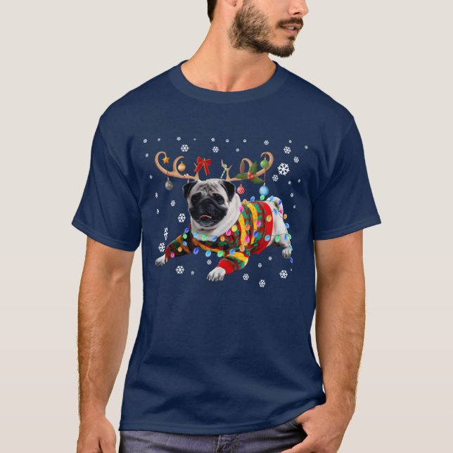 Camiseta Engraçado Cachorro Cachorro Noite (Frente)