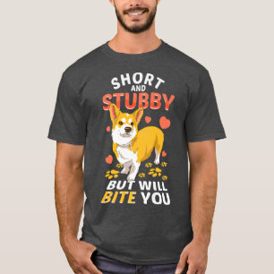 Camiseta Engraçado Cachorro Curto E Stubby Mas Te Morderei 