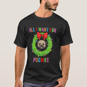 Camiseta Engraçado Cachorro De Natal Pug Lover Para Homens