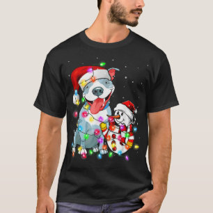 Camiseta Engraçado Cachorro de Natal Tee Snowman Xmas Light