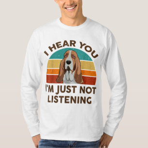 Camiseta Engraçado Cachorro do Basset Retro... Eu só não es
