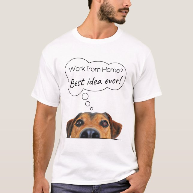 Camiseta Engraçado Cachorro Engraçado Humor: Trabalhar em c (Frente)