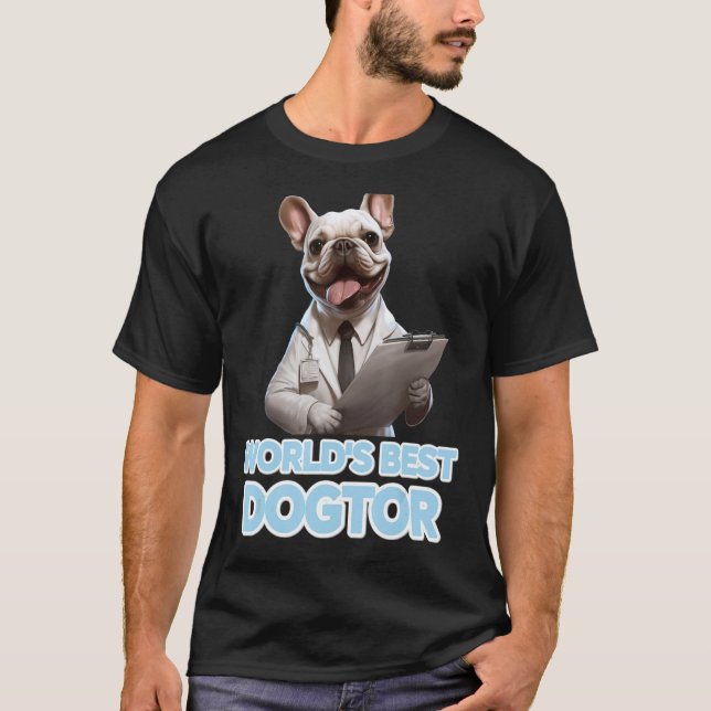 Camiseta Engraçado Cachorro Francês Ama Cachorro Mamãe Mund (Frente)