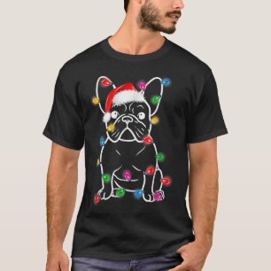 Camiseta Engraçado Cachorro Francês Cachorro Árvore De Nata