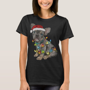Camiseta Engraçado Cachorro Francês Cachorro Árvore De Nata