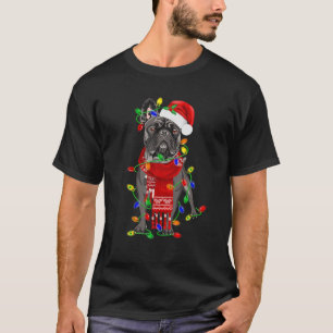 Camiseta Engraçado Cachorro Francês Cachorro Árvore De Nata