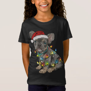Camiseta Engraçado Cachorro Francês Cachorro Árvore De Nata