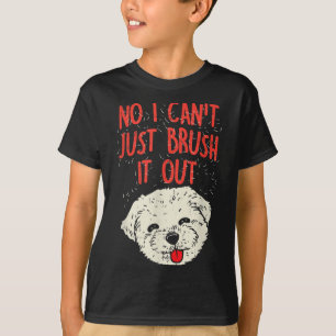 Camiseta Engraçado Cachorro Maltês Cabelo Não Eu Não Posso