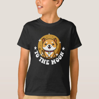 Camiseta Engraçado Cachorro Moedas Para A Lua