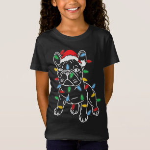 Camiseta Engraçado Cachorro Negro Cachorro de Natal Árvore