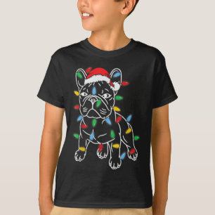 Camiseta Engraçado Cachorro Negro Cachorro de Natal Árvore 